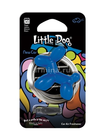 Ароматизатор "Little Dog" на дефлектор "Reflex Blue" New Car /блок 6/48