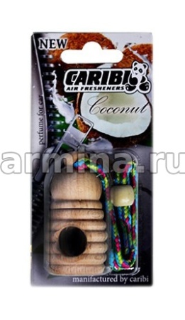 Ароматизатор "CARIBI" деревянный с флаконом, Кокос /10