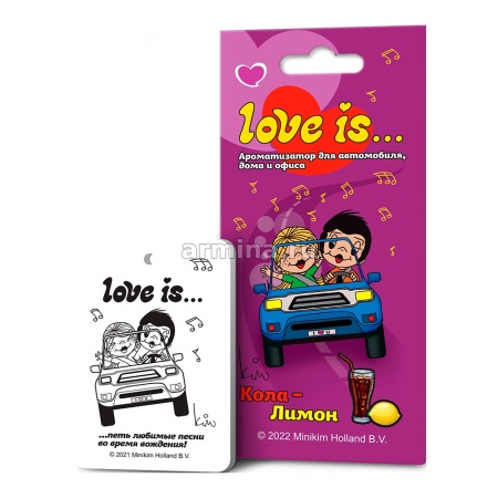 Ароматизатор "LOVE IS,,," бумажный кола-лимон /блок 22/