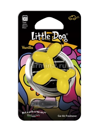 Ароматизатор "Little Dog" на дефлектор "Yellow" Vanilla /блок 6/48