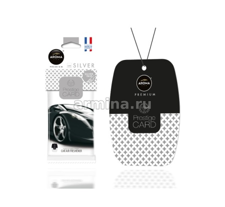 Ароматизатор "AROMA CAR" бумажный "Prestige Card" Silver /блок 36