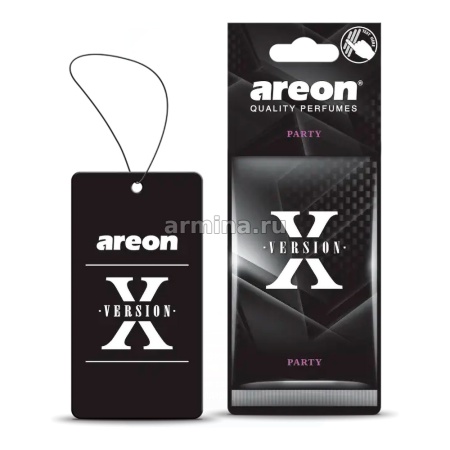 Ароматизатор "AREON" бумажный "X-VERSION" Party /уп-10/120/360