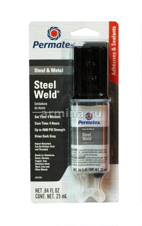 Клей эпоксидный "Permatex" 84109 "Мульти-металл" 4 мин., шприц, 25 мл /12