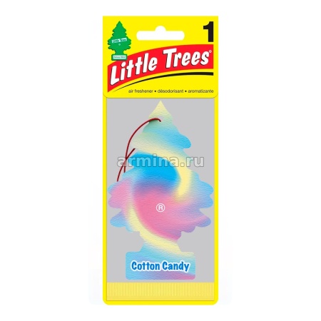 Ароматизатор "CAR FRESHNER" бумажный "Елочка" 10282 "Сладкая вата" (Cotton Candy) /блок 24/144