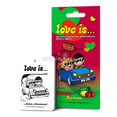 Ароматизатор "LOVE IS,,," бумажный вишня-лимон /блок 22/