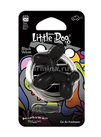 Ароматизатор "Little Dog" на дефлектор "Black" Black Velvet /блок 6/48