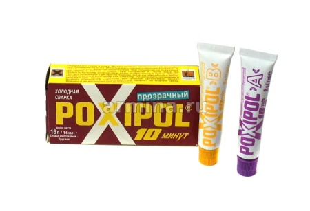 Клей 2-х компонентный "POXIPOL" прозрачный, 14 мл /6/240