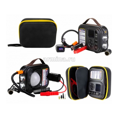 Компрессор "Nova Bright" 120 PSI, ПЗУ до 600А, PowerBank 20800 mAh, LED фонарь, авар. сигнал., 2USB
