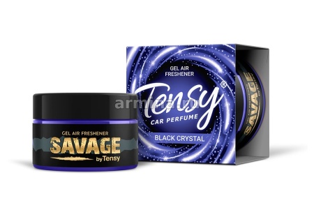 Ароматизатор "TENSY" на панель, ойл-гель "Savage" Черный лед, 75 г /40