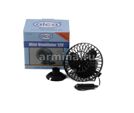 Вентилятор 5" "ALCA" 524100 пластмассовый корпус, на присоске, неподвижный, черный, 12V /20