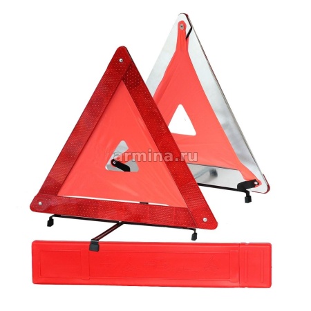 Знак аварийной остановки, средний, с оракалом, металл. основание (пластиковый пенал) /50