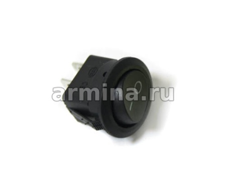 Переключатель КСД1 12V круглый (2 ножки) /100