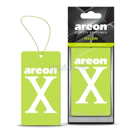 Ароматизатор "AREON" бумажный "X" Melon, зеленый /уп-10/120/360