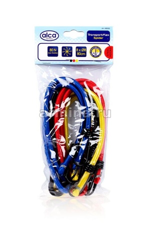 Резинка-паук "ALCA" 881000 для крепления багажа, 80 см, с усиленным крючком (8 шт.) /40