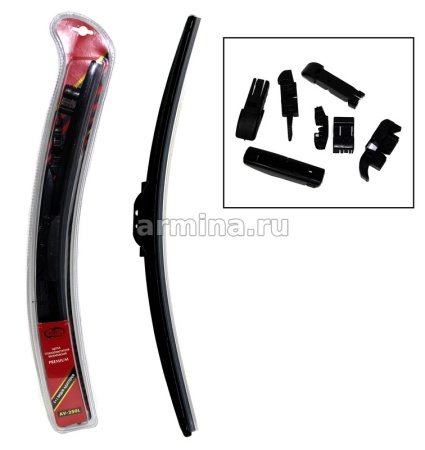 Щетка стеклоочистителя бескаркасная "AUTOVIRAZH" AV-250 350 мм-14" премиум, мультиадаптерная /50