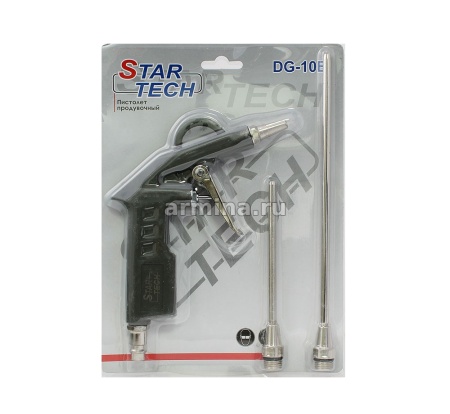 Пистолет продувочный DG-10BK,"Star tech" с двумя насадками /10/60