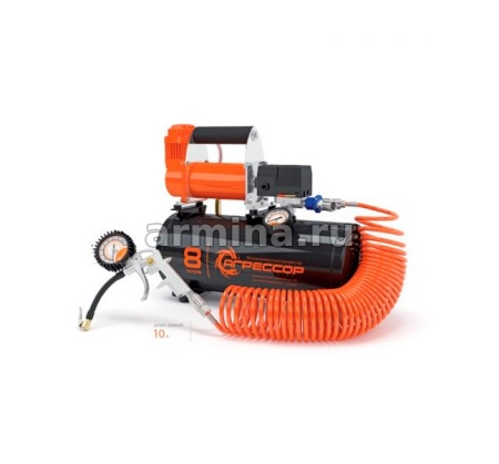 Компрессор "Агрессор" AGR-8LT с ресивером, 8 л, 8 Атм, 480 Вт, 12В/1