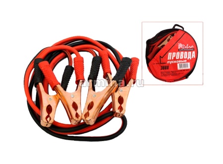 Провода пусковые "Zebra" 300А, в сумке, 2,2 м (08701) /24