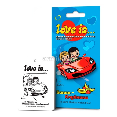 Ароматизатор "LOVE IS,,," бумажный банан-клубника /блок 22/