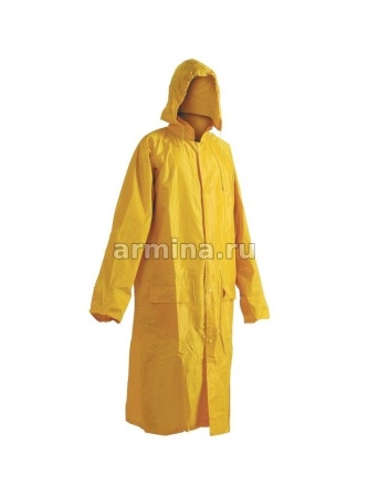 Плащ с застежкой на молнию и ветрозащитной планкой на кнопках, жёлтый 